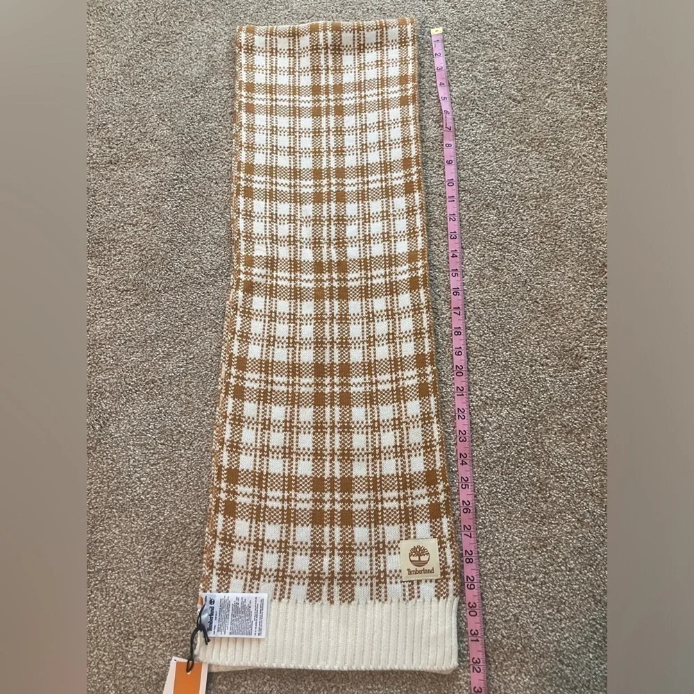 New Timberland Scarf Wheat Buffalo Plaid One Size NWT